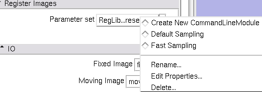 Select Presets via the modules' Parameter Sets menu